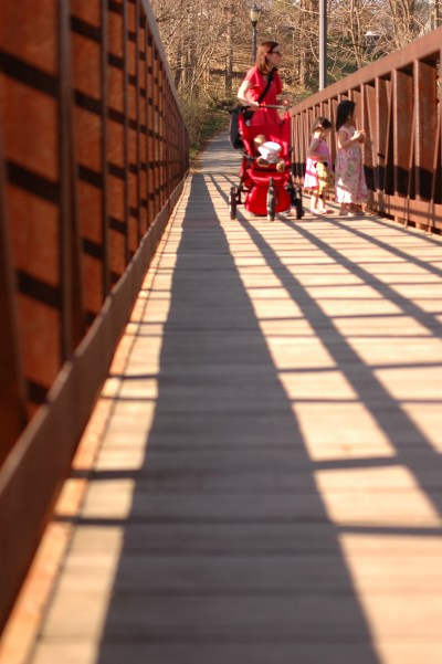 Me, with the girls, in town last spring. (Photo by Zoe Reyes).